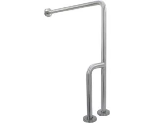 Поручень правый под углом 90 ⁰ для людей с ограниченными возможностями с одним настенным и двумя нап