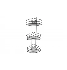 Полка угловая трехэтажная черная Fixsen FX-710B-3