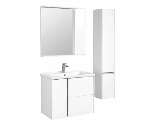 Шкаф-колонна СТОУН 30, подвесная, правая, белая