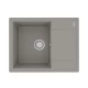 Кухонная мойка Lemark IMANDRA 640 врезная прямоугольная с крылом из кварцгранита, Грей