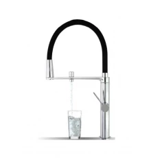 Cмеситель высокий для кухни однорычажный с гибким поворотным изливом и подключением питьевой воды 89