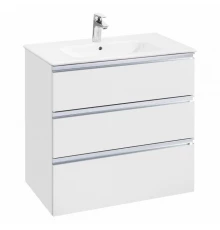 GAP Тумба под раковину GAP 80, белый глянец, 3 ящ., ROCA