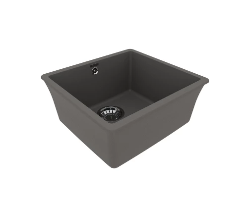 Кухонная мойка Lemark SINARA 440-U подстольного монтажа из кварцгранита, Серый шёлк