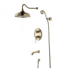 Villa Смеситель для ванны и душа, монолит.излив170мм встраиваемый, р/ОД, бронза, LM, LM4822B