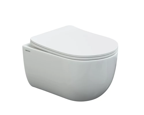 Унитаз подвесной VENTAS Rimless, сиденье дюропласт Ventas Slim SO, микролифт, быстросъем, белый, BER
