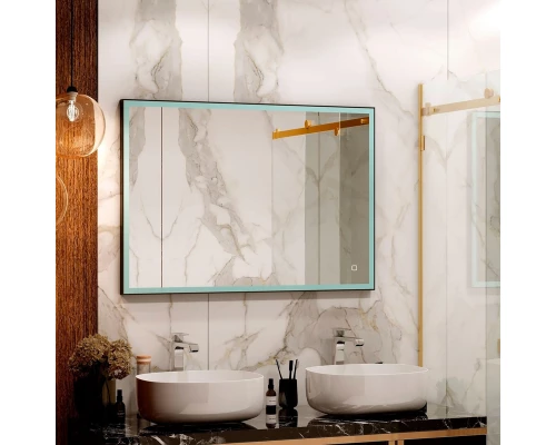 Зеркало Solid Black Led 1000x800, реверсивное крепление