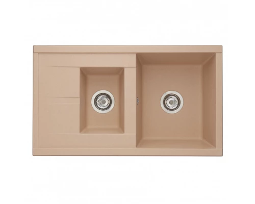 Мойка для кухни  Делия 87 870x510x218 мм, прямоуг. с крылом и доп. чашей, латте
