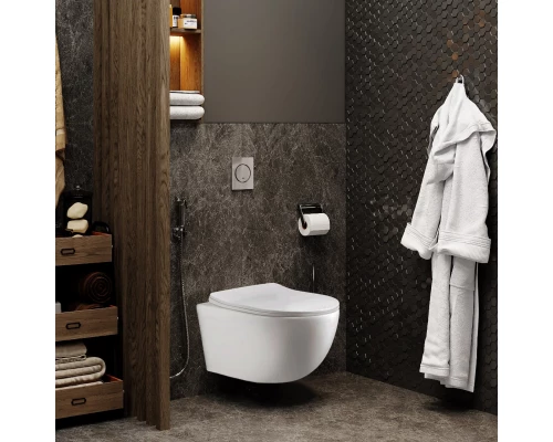 Унитаз подвесной ES.M   Aneta безободковый, сиденье soft close, белый, ES 88203 white