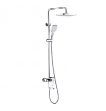 PRIZMA Смеситель для ванны-душа, монолит.излив 92мм верх.лейка 'Троп.дождь', р/ОД, хром, LM, LM3962C