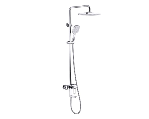 PRIZMA Смеситель для ванны-душа, монолит.излив 92мм верх.лейка 'Троп.дождь', р/ОД, хром, LM, LM3962C