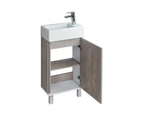 Тумба ЭММА 46, белая, дуб навара (под раковину ЭРИС 46)