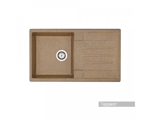 Мойка для кухни  Верона 855x500x210 мм, прямоуг. с крылом, терракот