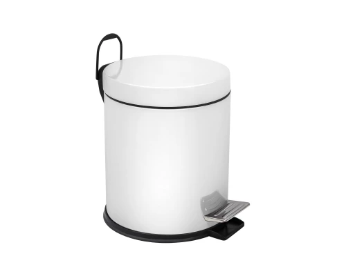 Ведро-контейнер для мусора с педалью 5 л, белое,  BERGES