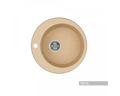 Мойка для кухни  Иверия 480x480x190 мм,круглая, латте