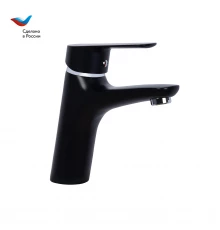КОТТЕДЖ Смеситель для умывальника с литым изливом, черный, СЛ-ОД-Г1Ч, Славен