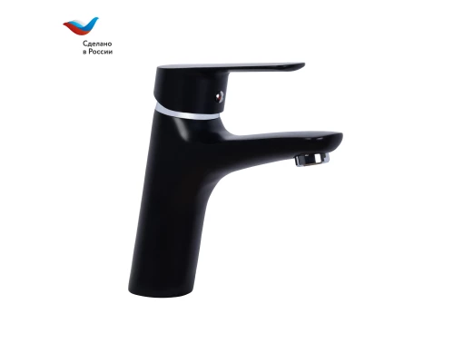 КОТТЕДЖ Смеситель для умывальника с литым изливом, черный, СЛ-ОД-Г1Ч, Славен