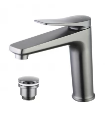 Bronx Смеситель для раковины, монолит.излив154мм дон.клап.Click/Clack,р/ОД, графит, LM, LM3737GM