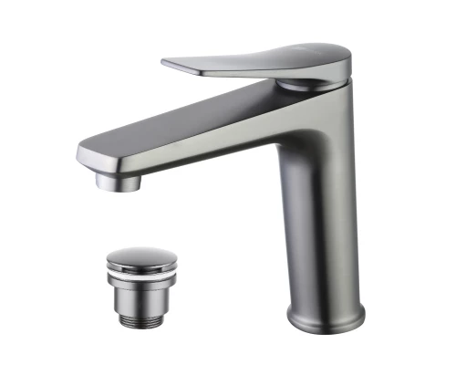 Bronx Смеситель для раковины, монолит.излив154мм дон.клап.Click/Clack,р/ОД, графит, LM, LM3737GM