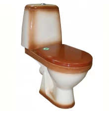 ПРЕМЬЕР Унитаз-компакт с арматурой, сиденьем, креплением, коричневый ROSA