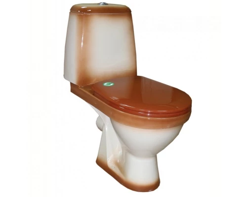 ПРЕМЬЕР Унитаз-компакт с арматурой, сиденьем, креплением, коричневый ROSA