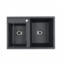 Мойка для кухни  Делия 78 DBL  780x520x218 мм, прямоуг. с крылом, графит