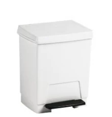 Контейнер для мусора пластиковый белый 8 л.с педалью