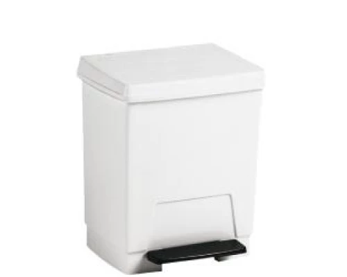 Контейнер для мусора пластиковый белый 8 л.с педалью