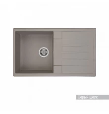 Мойка для кухни  Верона 855x500x210 мм, прямоуг. с крылом, серый шелк