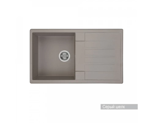 Мойка для кухни  Верона 855x500x210 мм, прямоуг. с крылом, серый шелк
