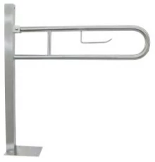 Полукруглый поручень для людей с ограниченными возможностями с креплением к полу, матовый.