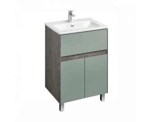 Тумба ФОРЕСТ 60, 1 ящ., 2 дв., дуб рошелье/сумеречный голубой (под раковину ЭЛИНА 60)