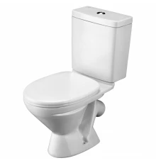 ЛИГА Унитаз-компакт, косой выпуск, 2-х режимная арматура, сиденье полипропилен, САНТЕК 