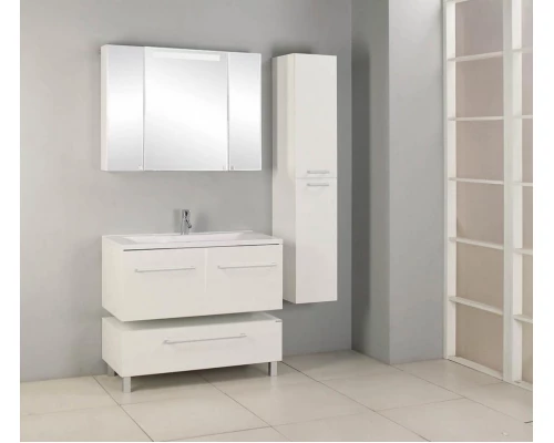 Тумба МАДРИД 100 М, 2 ящика, белая (под раковину АЙРИС 100, АЙРИС М 100, ПРЕМЬЕР 100, ПРЕМЬЕР М 100)