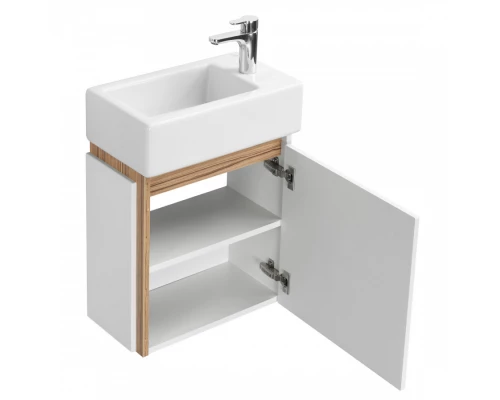 Тумба ЭКЛИПС М 46, подвесная, правая, эбони светл. (под раковину ЭРИС 46)