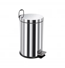 Ведро-контейнер для мусора с педалью 12 л, хром,  BERGES