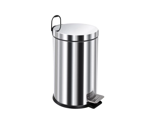 Ведро-контейнер для мусора с педалью 12 л, хром,  BERGES