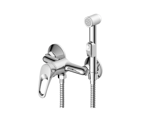 DR21 Смеситель для биде, гигиен.душ на стену р/ОД, хром, DR, DR21058
