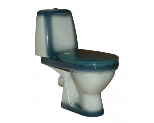 ПРЕМЬЕР Унитаз-компакт с арматурой, сиденьем, креплением, зеленый декор ROSA