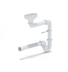 Сифон Ани1 1/2х40 прямоточный с разрывом струи смещенный и гибкой трубой 40х40/50 АNI PLAST