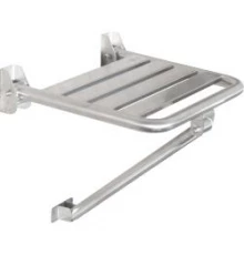 Сиденье для душа с дополнительной трубкой опоры из нержавеющей стали матовой, шт