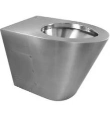 Унитаз из нержавеющей стали без сливного бака матовый 390х355х540