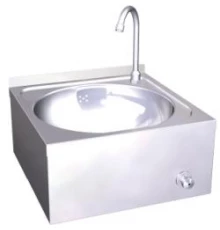 Настенная квадратная раковина с кнопкой для включения воды ногой., шт