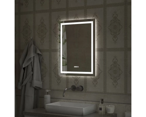 Зеркало Verte LED с часами 500x700