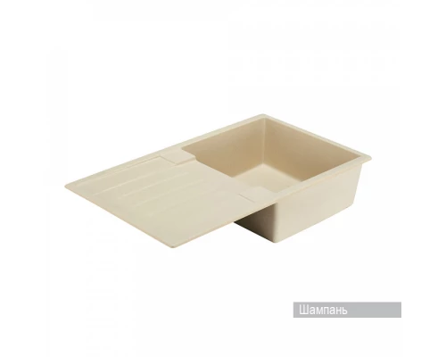 Мойка для кухни  Верона 855x500x210 мм, прямоуг. с крылом, шампань