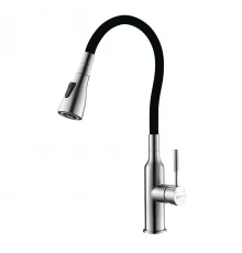 Expert Смеситель для кухни, гиб.излив 203мм, р/ОД, матовый/черный, LM, LM5082S-Black