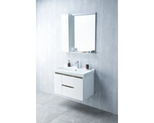 Зеркальный шкаф РЕНЕ 80, белый, грецкий орех