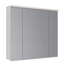 Шкаф зеркальный Lemark ZENON 90х80 см 3-х дверный, с козырьком-подсветкой, с розеткой, цвет корпуса:
