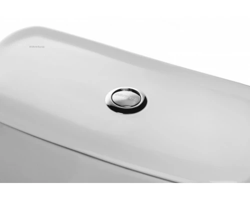 БРИЗ Унитаз-компакт, косой выпуск, эконом., 1-режимная арматура, сиденье полипропилен. САНТЕК