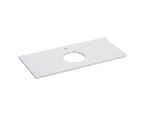 Столешница OLIVIA 100 см под 1 раковину из стекла, цвет: Белый