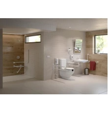 Поручень полукруглый для людей с ограниченными возможностями 600мм.  Белый